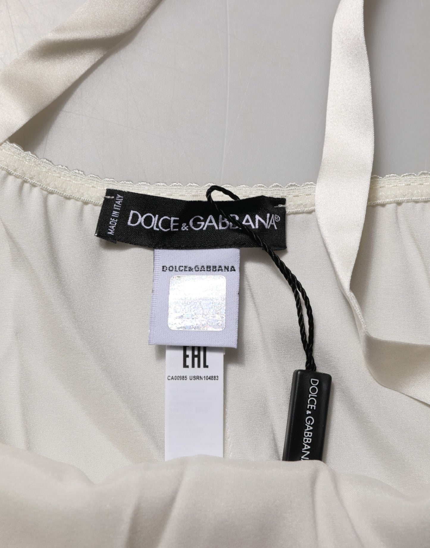 Dolce & Gabbana Off White Floral Lace Tank Dessous Top Unterwäsche