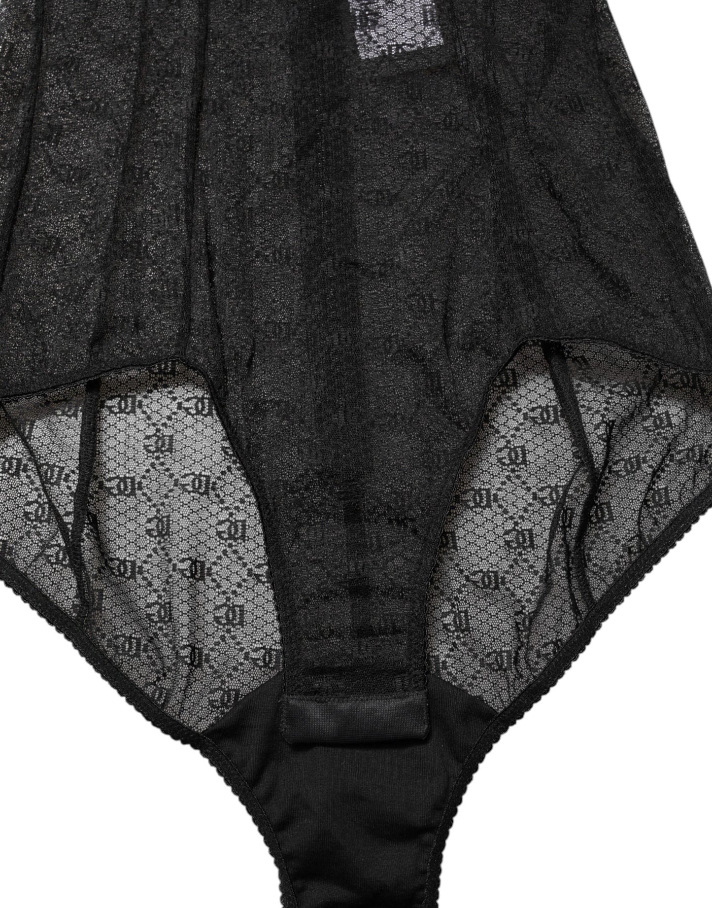 Dolce & Gabbana Schwarzer Nylon-Stretch-Bodysuit, Dessous, Unterwäsche