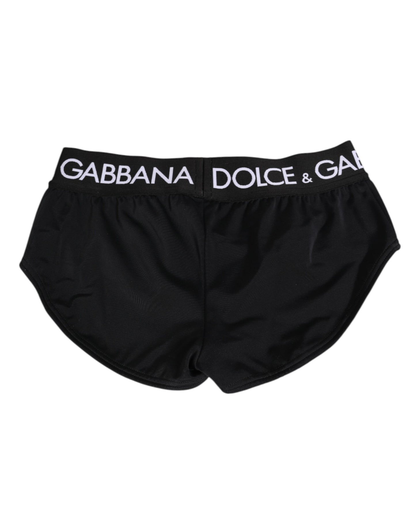 Dolce & Gabbana – Schwarze Nylon-Shorts mit Logobund