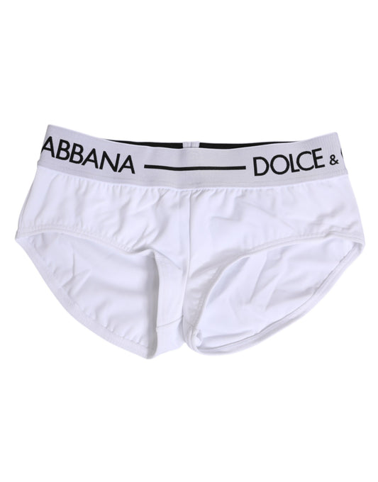 Dolce & Gabbana – Weiße Nylon-Shorts mit Logobund