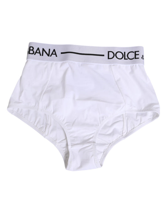 Dolce & Gabbana – Weiße Nylon-Höschen mit Logobund
