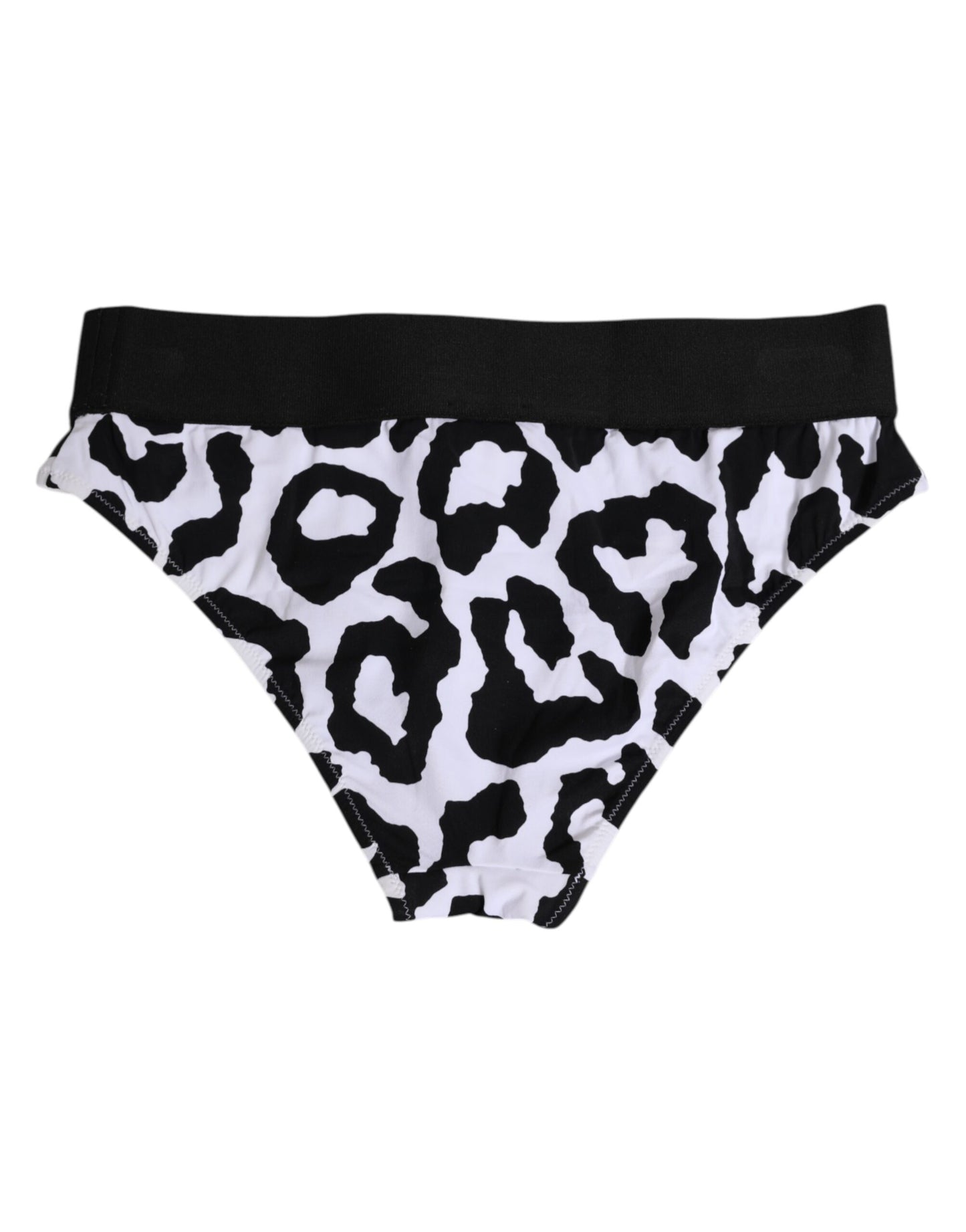 Dolce & Gabbana – Weiße Nylon-Höschen mit Leopardenmuster und hoher Taille