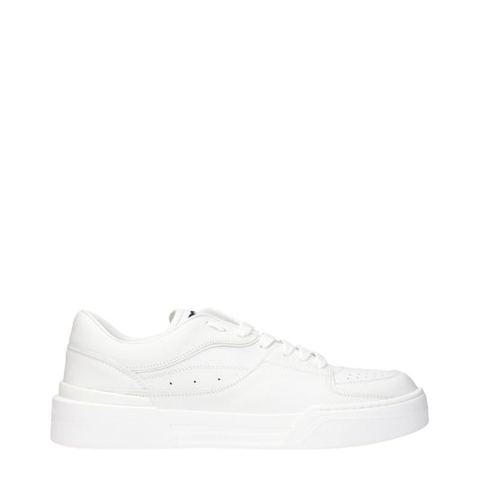 Dolce & Gabbana Weiße niedrige Lederschuhe