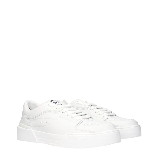 Dolce & Gabbana Weiße niedrige Lederschuhe