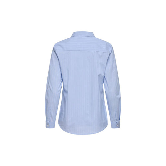 Jacqueline De Yong Blaue Baumwollbluse