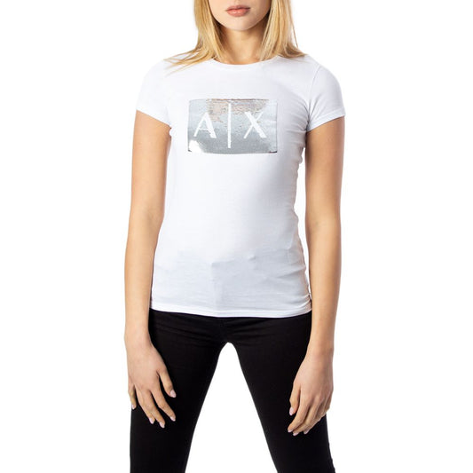 Armani Exchange – Weißes Baumwoll-T-Shirt
