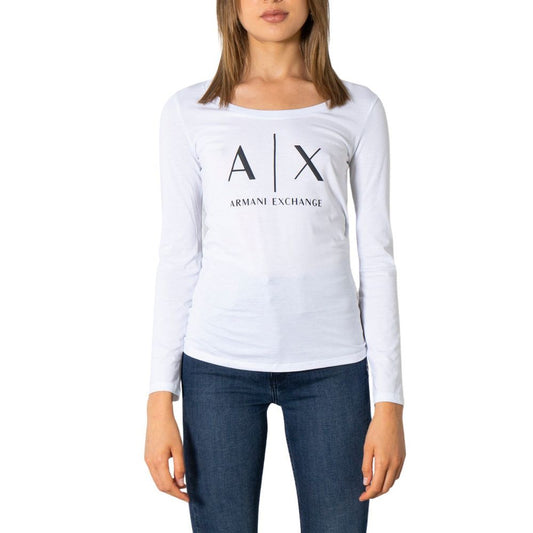 Armani Exchange – Weißes Langarmshirt aus Baumwolle
