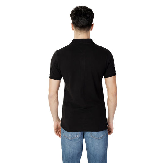 Tommy Hilfiger Jeans – Schwarzes Poloshirt aus Baumwolle