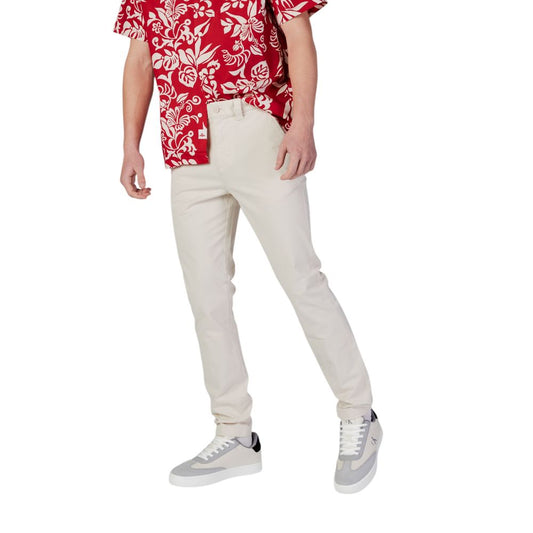 Tommy Hilfiger Jeans – Enge Hose aus beigefarbener Baumwolle