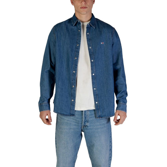 Tommy Hilfiger Jeans – Blaues Hemd aus recycelter Baumwolle