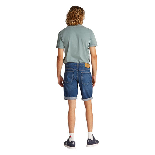 Calvin Klein Jeans – Blaue Baumwoll-Bermuda
