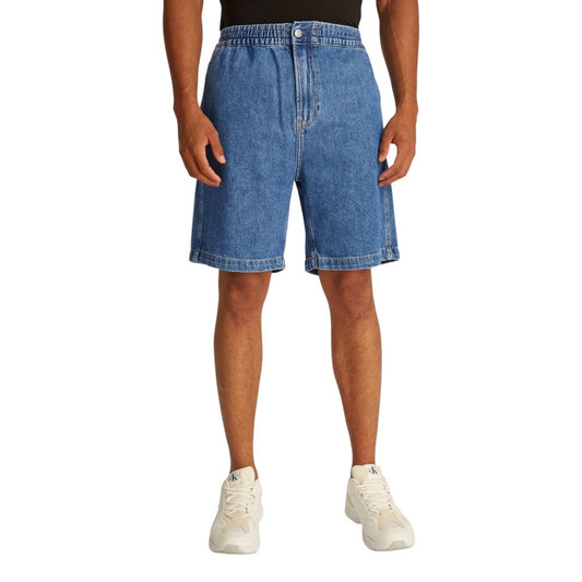 Calvin Klein Jeans – Blaue Baumwoll-Bermuda