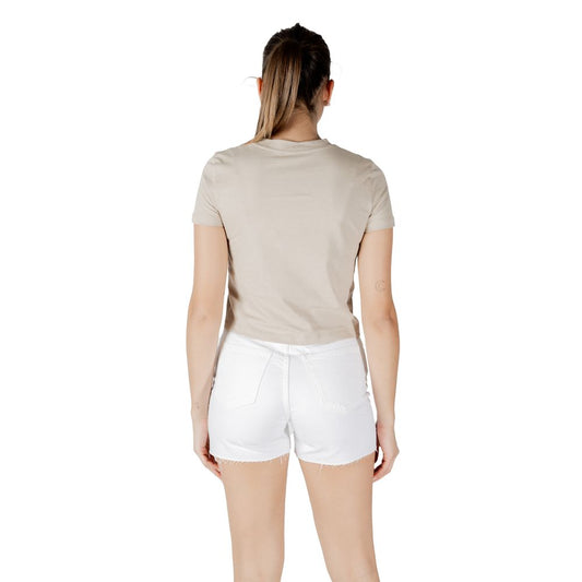 Calvin Klein Jeans – Beiges T-Shirt aus recycelter Baumwolle