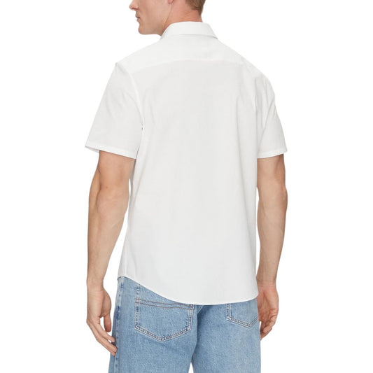 Calvin Klein – Weißes Kurzarmhemd aus Bio-Baumwolle