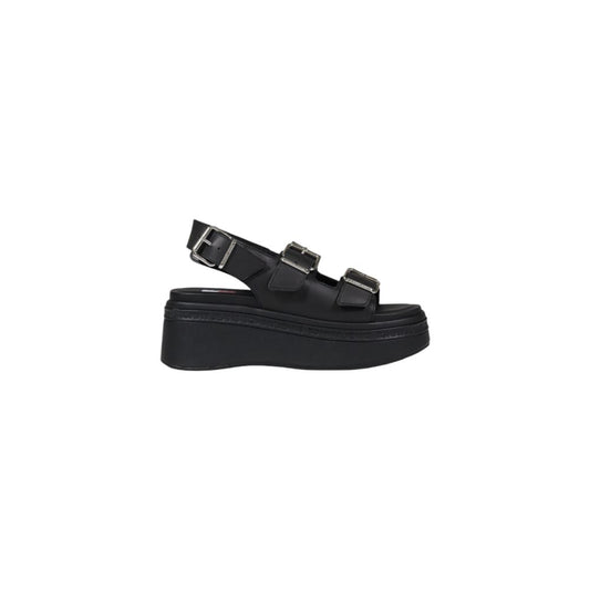 Tommy Hilfiger Jeans – Schwarze Ledersandalen
