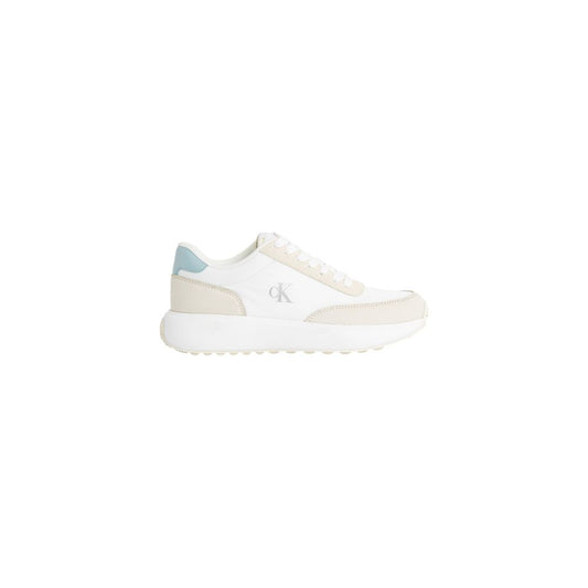 Calvin Klein Jeans – Cremefarbene Ledersneaker