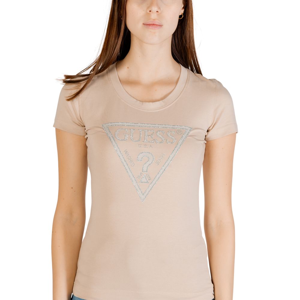 Guess – Beiges Baumwoll-T-Shirt