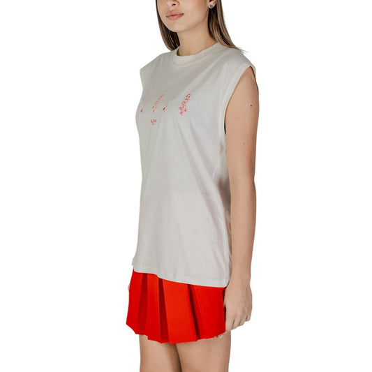 Replay Cream Cotton Tank Tops