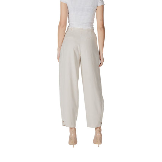 Vila Clothes – Cremefarbene Viskosehose
