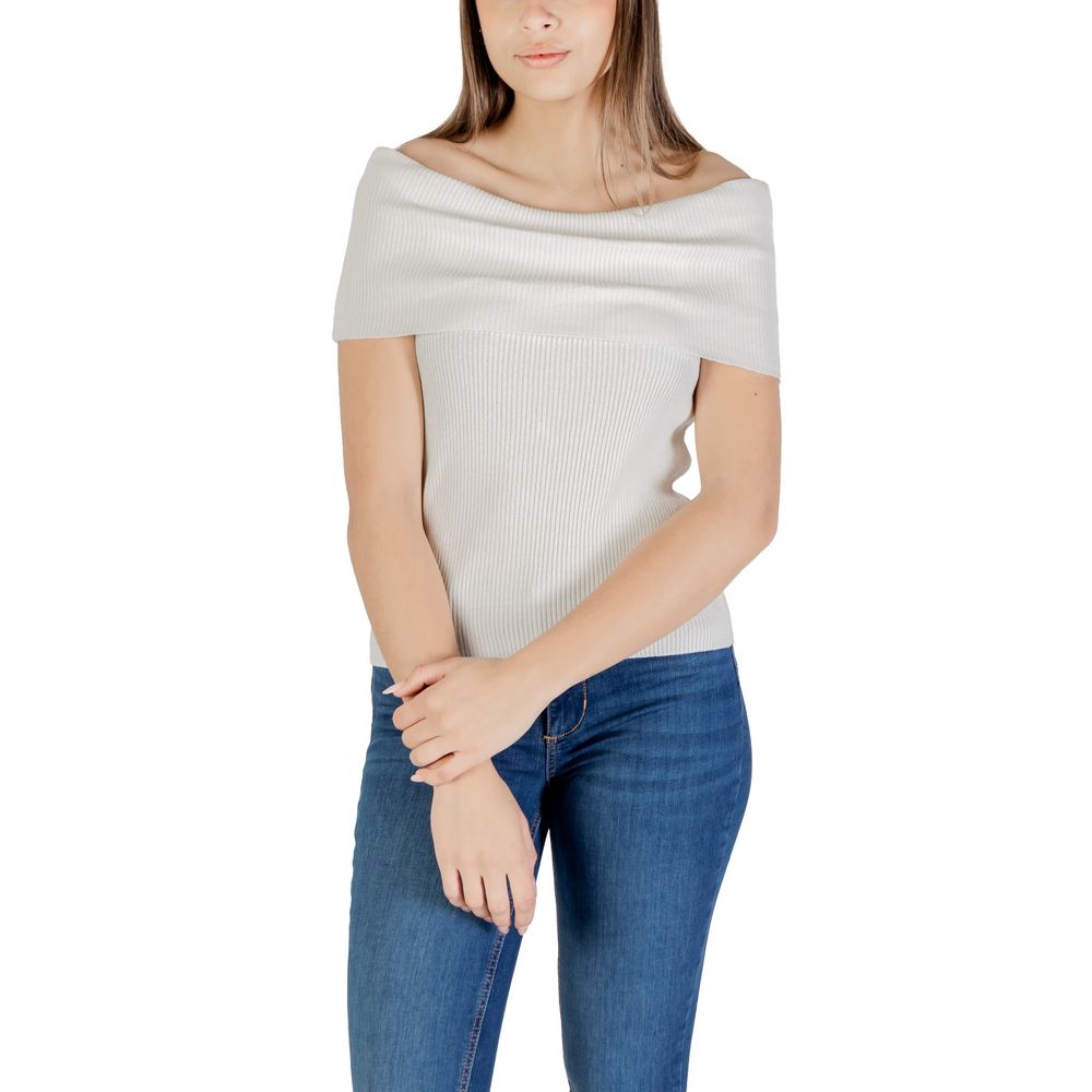 Only Weißer Polyesterpullover