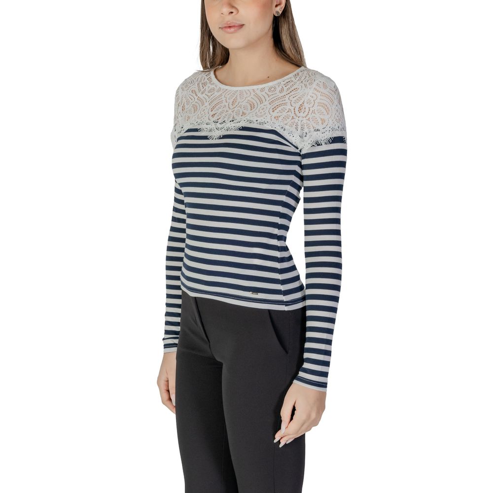 Morgan De Toi Weißes Langarm-T-Shirt aus recyceltem Polyester