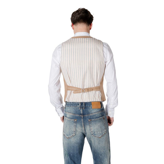 Gianni Lupo Beige Polyesterweste