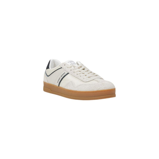 Tommy Hilfiger Jeans – Cremefarbene Ledersneaker