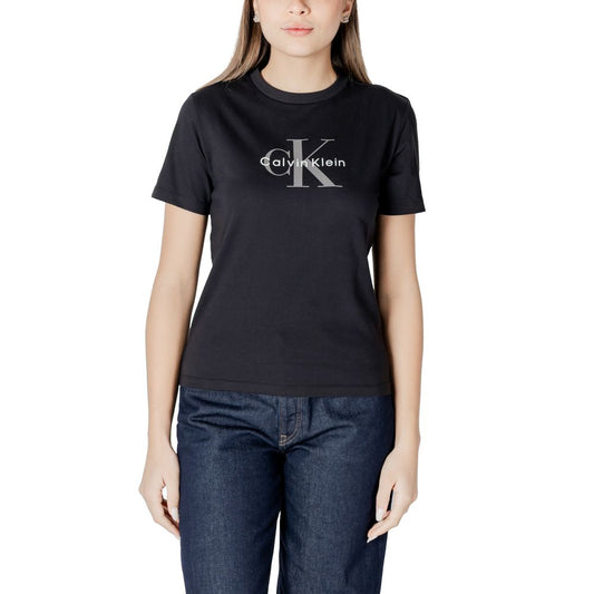 Calvin Klein Jeans – Schwarzes Baumwoll-T-Shirt