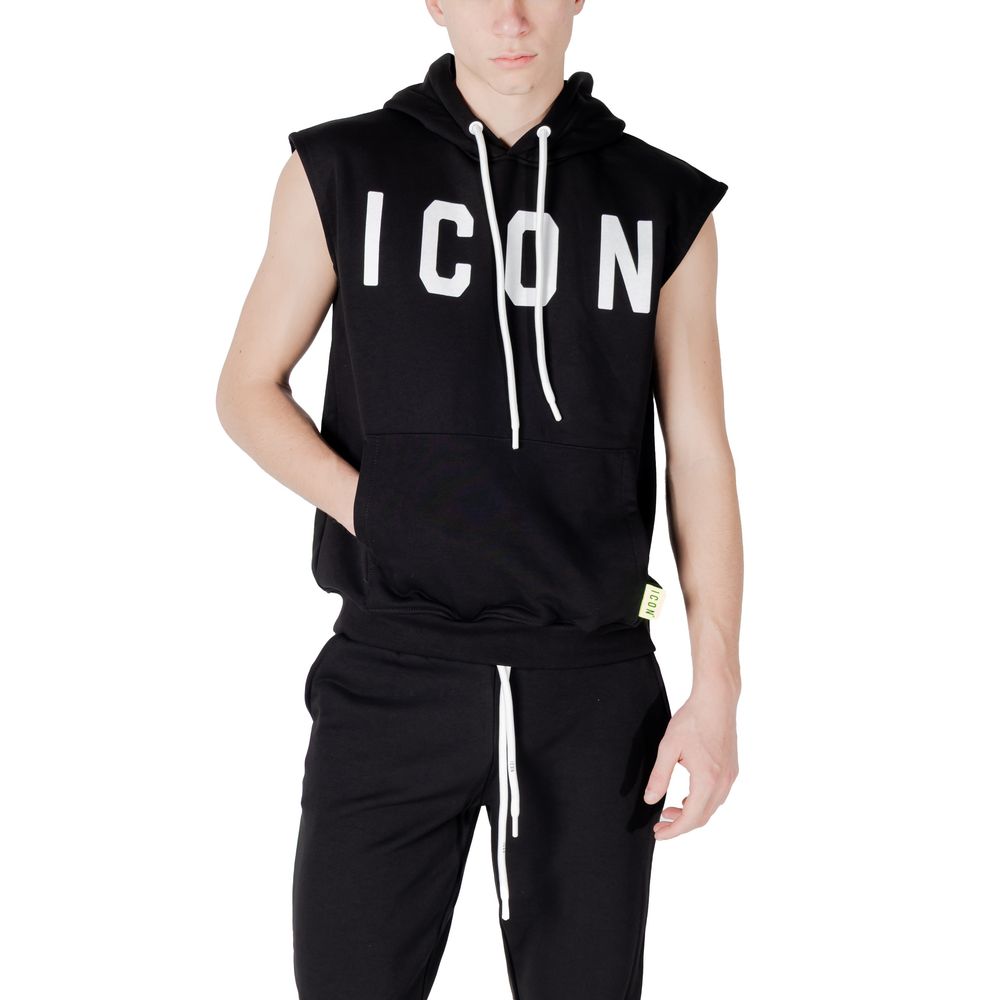 Icon Schwarzer Baumwoll-Hoodie