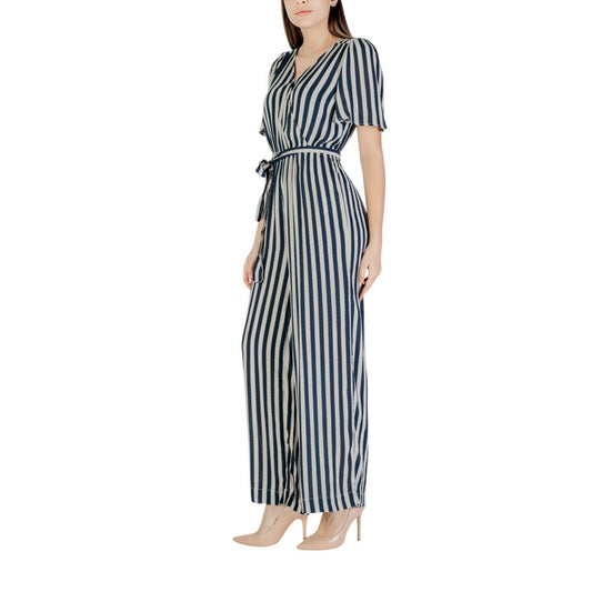 ICHI – Blauer Viskose-Jumpsuit
