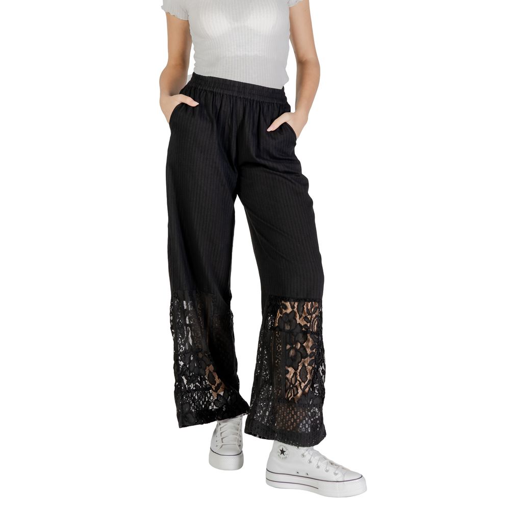ICHI Schwarze Baumwollhose