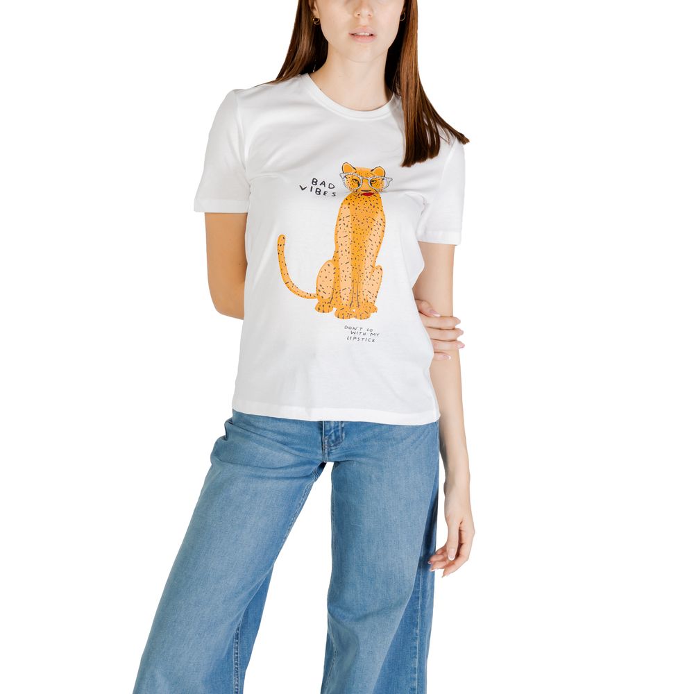 Only – Weißes T-Shirt aus Bio-Baumwolle