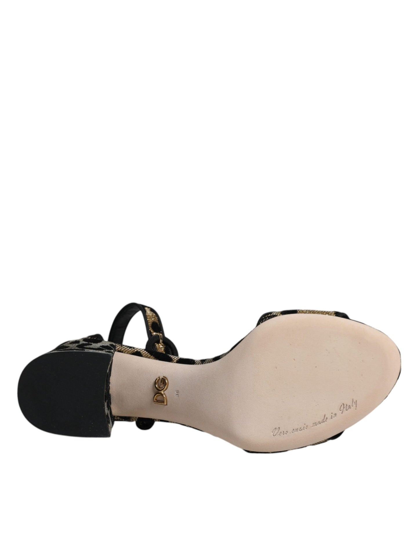 Dolce & Gabbana Gold Leopard Knöchelriemen Heels Sandalen Schuhe