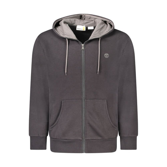 Timberland Schwarzer Baumwollpullover für Herren mit Kapuze und Reißverschluss
