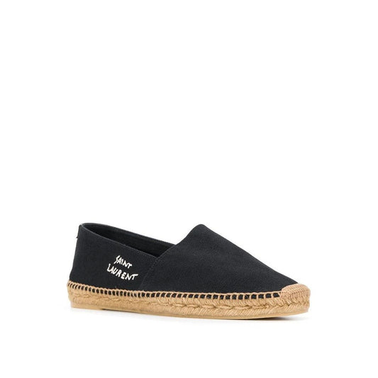 Saint Laurent Espadrilles aus schwarzem Segeltuch