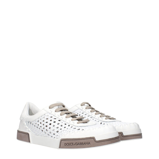 Dolce & Gabbana White Leather Low Tops