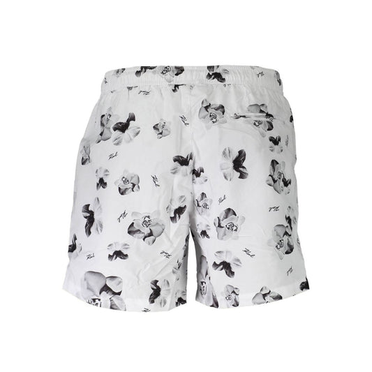 Karl Lagerfeld Bianco Polyester Men's Swim Boxer