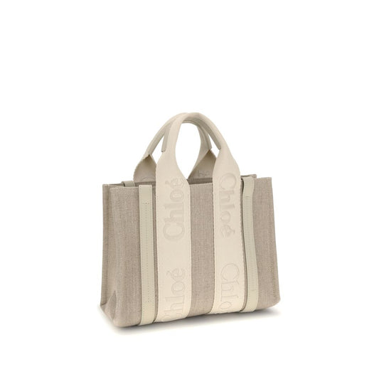 Chloé Handtasche aus beigefarbenem Leinen