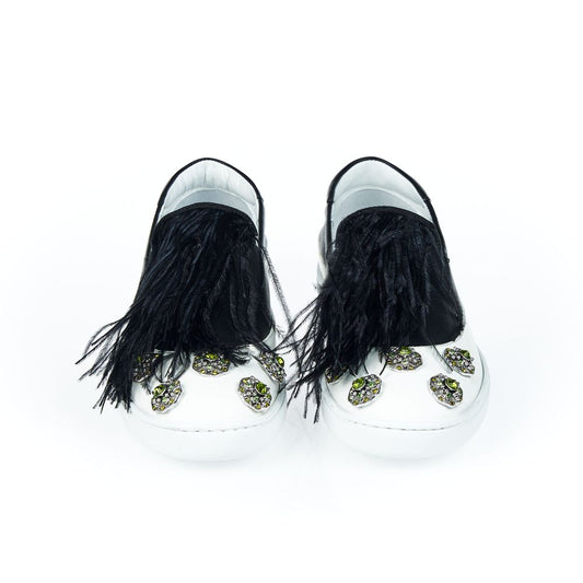 Mr&Mrs Italy Damen Slipper aus schwarzem Rindsleder