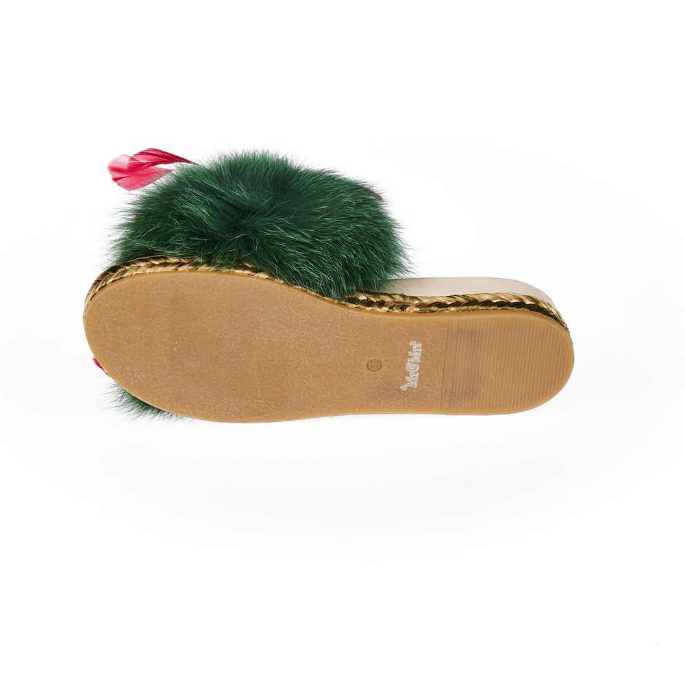 Mr&Mrs Italy Damensandale aus grünem Lammleder