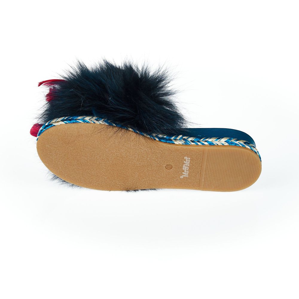 Mr&Mrs Italy Damensandale aus blauem Lammleder