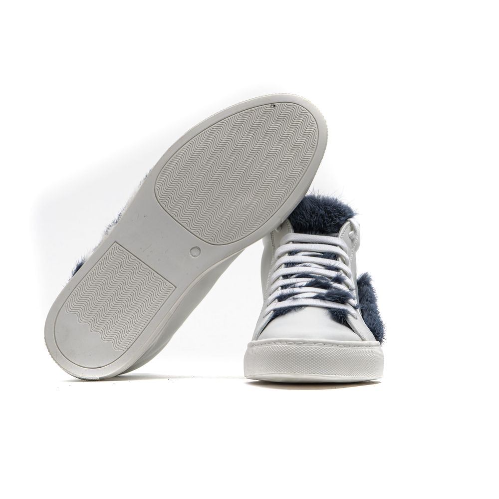 Mr&Mrs Italy Damen Sneaker aus weißem Leder