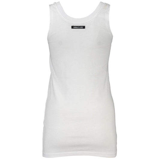 Cavalli Class White Cotton Tank Top