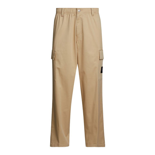 Calvin Klein Jeans – Beige Hose aus recycelter Baumwolle