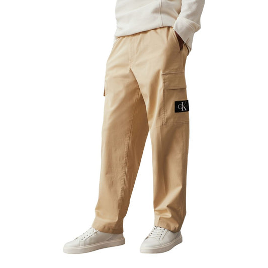 Calvin Klein Jeans – Beige Hose aus recycelter Baumwolle