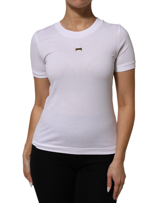 Dolce & Gabbana T-Shirt Weiß Baumwolle Rundhals Kurzarm I