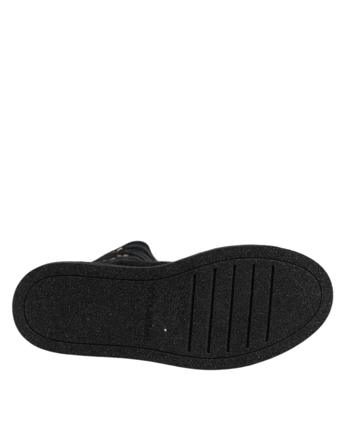 Dolce & Gabbana – Wadenhohe Stiefel aus Wildleder in Schwarz aus Alpakawolle