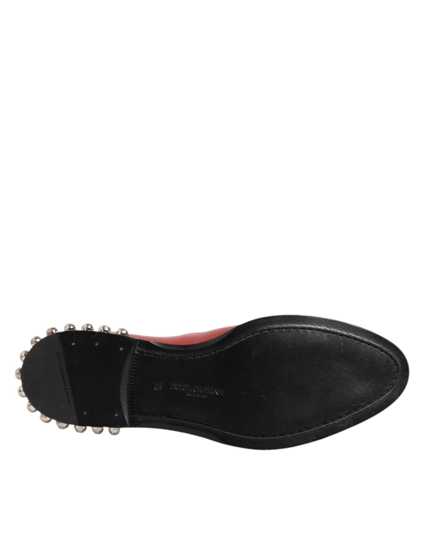 Dolce & Gabbana Rote Chelsea-Stiefeletten mit Nieten