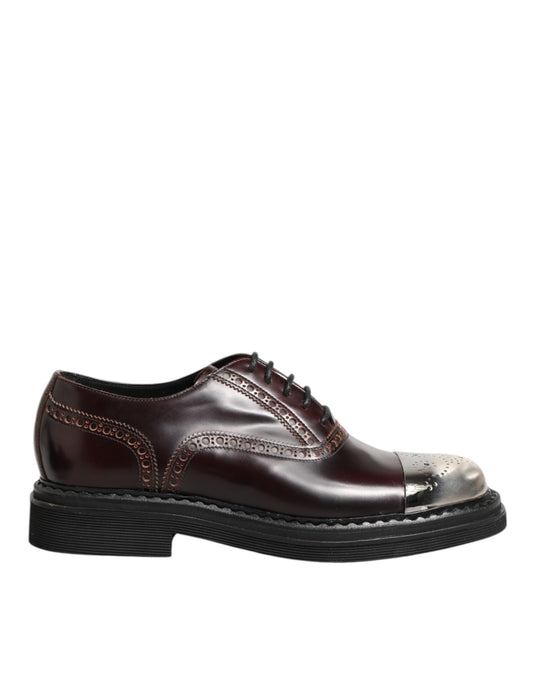 Dolce & Gabbana – Oxford-Schuhe aus braunem Leder mit Schnürung für Herren