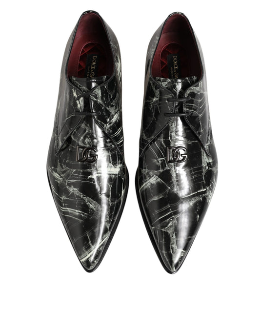 Dolce & Gabbana – Derby-Schuhe mit Marmormuster und Schnürung